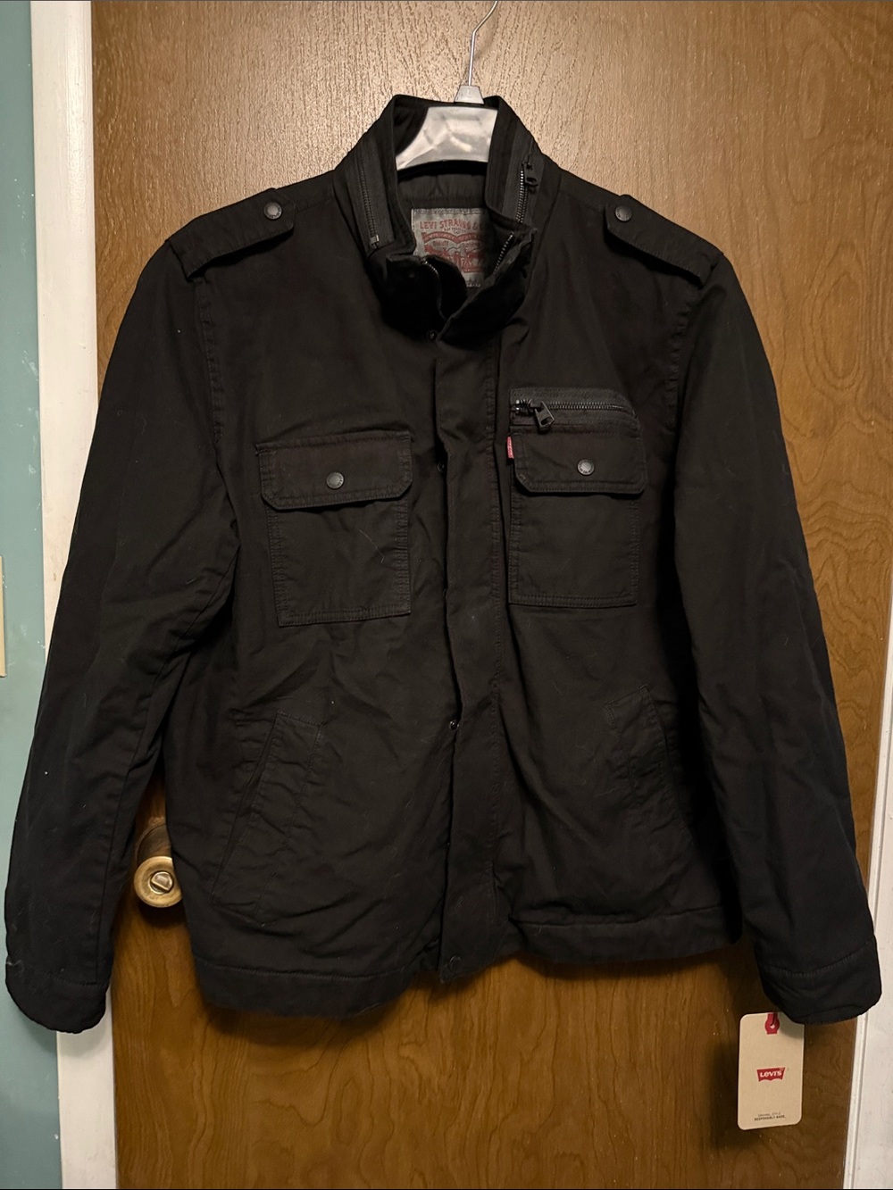 NWT Levi's Men's Black Military Jacket L